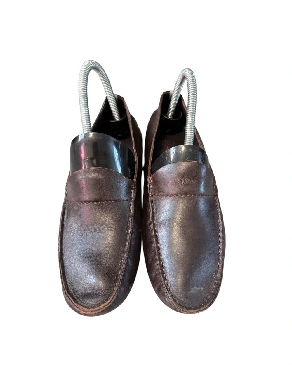 Vintage Gucci Men’s Brown Leather Driving Loafers Vibram Sole Size 7B Italy